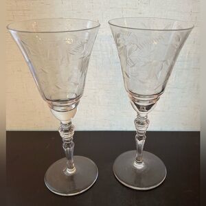 2 Sherry Glasses by Rock Sharpe. 5 5/8” Hand blown. Discontinued